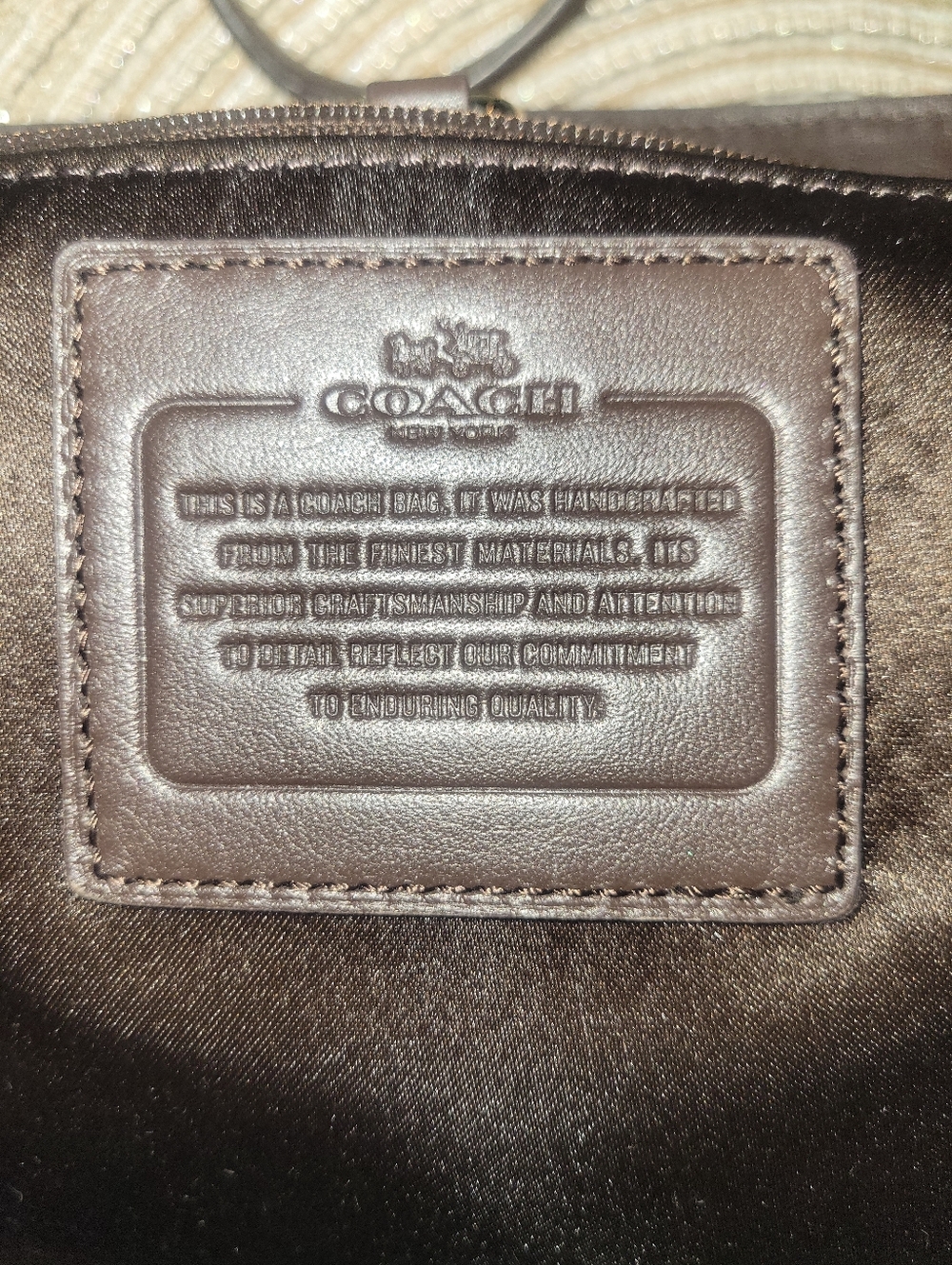 Coach Jose Suede and Leather Reptile Embossed Tote in Dark Brown 2014 - Picture 8 of 11